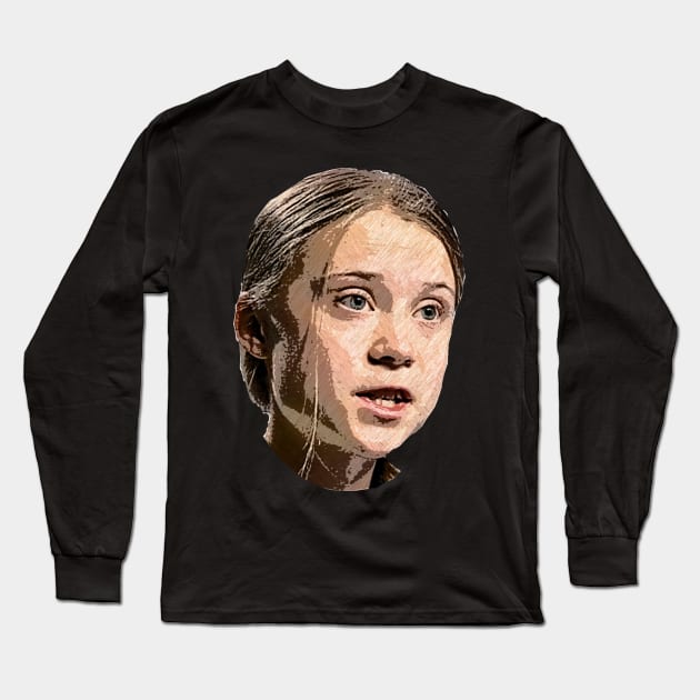 Greta Thunberg - ART Long Sleeve T-Shirt by Keinobrand